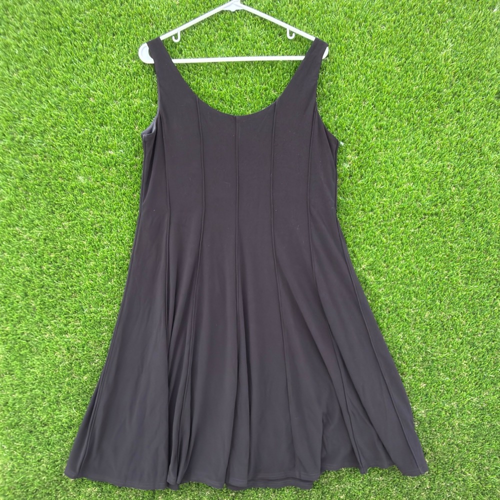 Jessica Howard Black Flare Dress Sleeveless Fit Womens Size 12 Chic Elegant - Picture 3 of 3